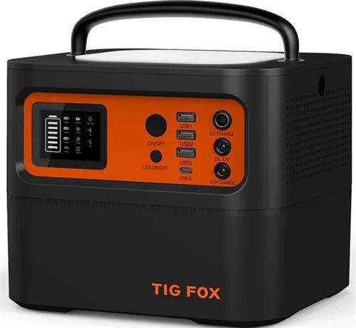 Solarix Tigfox 500W Portable Power Station  Pure Sine Wave Rated Power 500 Watts Built-In Rech...
