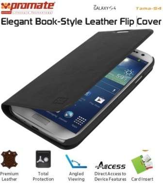 Promate Tama-S4 Samsung Flip Cover Black 1 Year Warranty