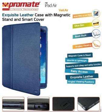 Promate Veil-Air Ultra Slim Promate Protective with Stand Function for iPad Air Blue 1 Year Warranty
