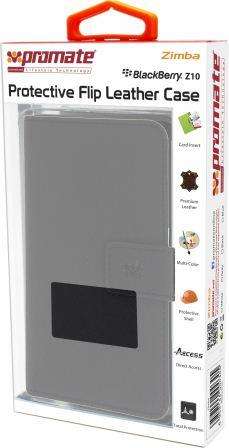 Promate Zimba Blackberry Z10 Protective Flip Leather book-style Case with inner card insert slot ...