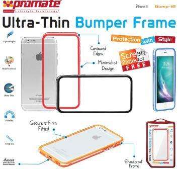 Promate Bump-i6 Ultra-Thin Bumper Case For iPhone 6 Colour: Blue 1 Year Warranty
