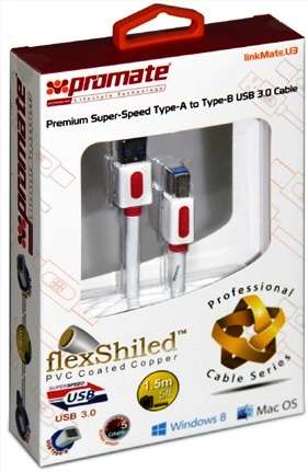 Promate linkMate.U3 Premium Super-Speed Type-A to Type-B USB 3.0 Cableconnects to compatible prin...