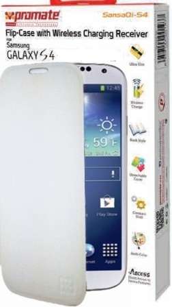 Promate SansaQi-S4 Flip-Case with Wireless Charging Receiver-White 1 Year Warranty