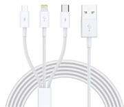 Ezra 3in1 1meter White Usb Data Cable