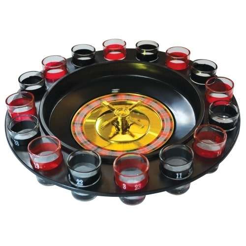 Drinking Roulette Wheel with Shot Glasses
