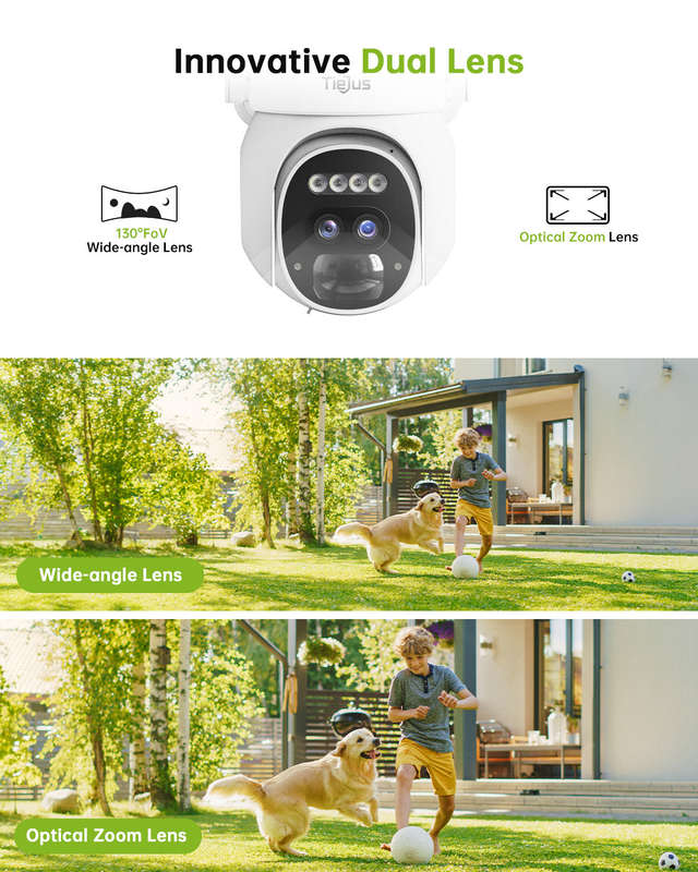 10X ZOOM DUAL LENS 360° PTZ SOLAR PANEL SECURITY CAMERA-PG1 TIEJUS