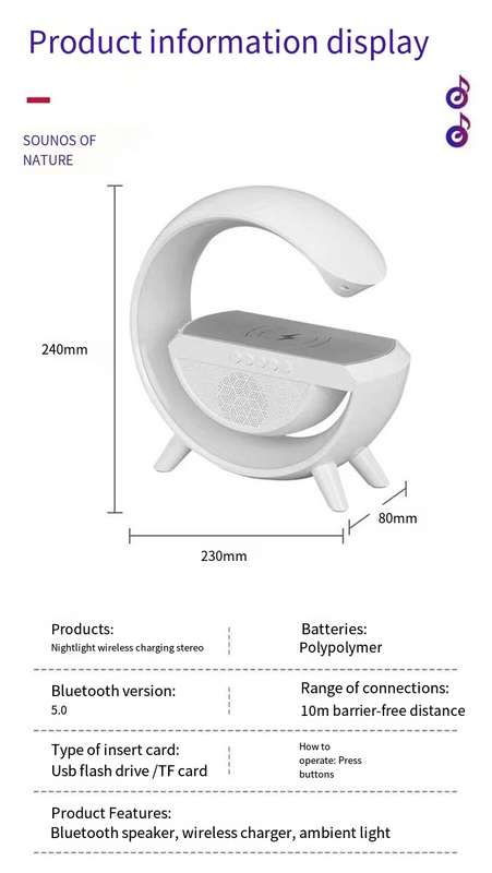 LED Wireless Charging Speaker
