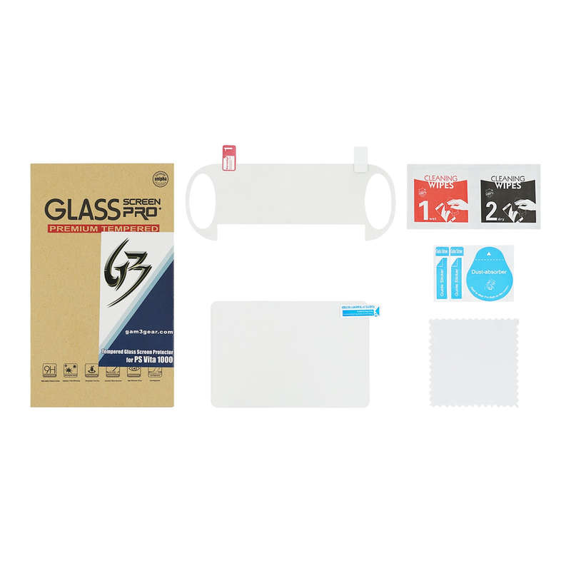 Ps Vita 1000 Gam3gear Front Screen Tempered Glass Protector With Rear Plastic Film