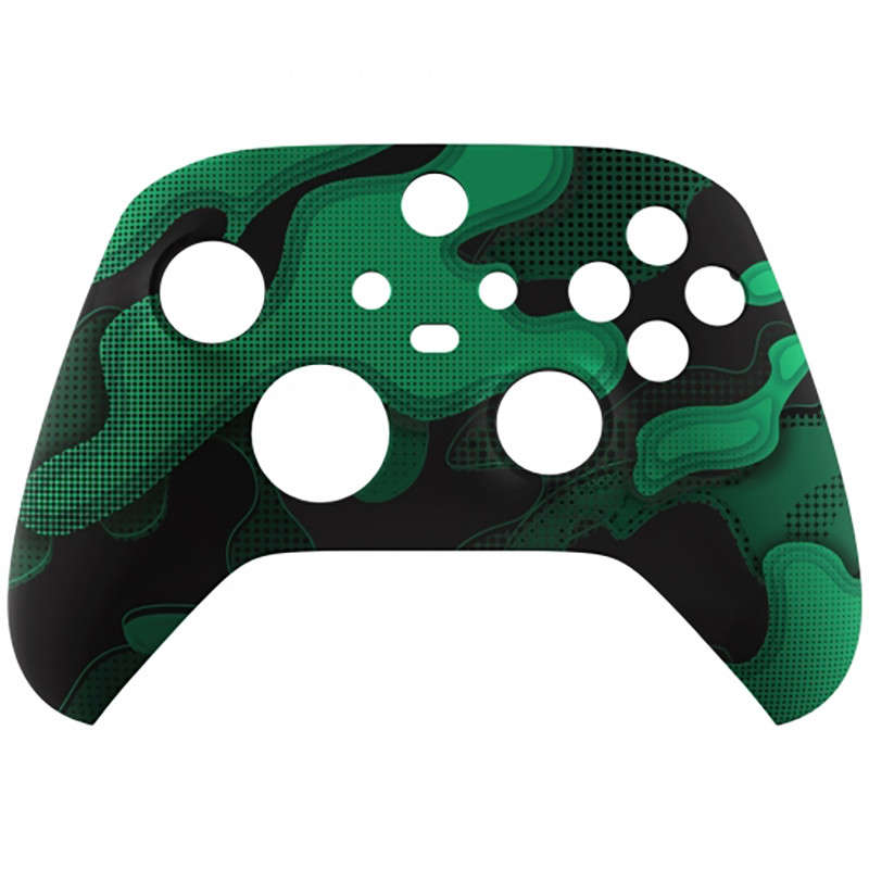 XBOX SERIES S/X Controller Front Faceplate Green Black Camouflage