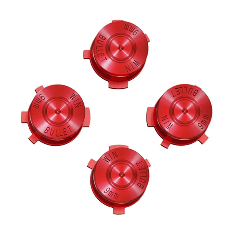 PS5 Dualsense Controller Metal ABXY Bullet Buttons RED