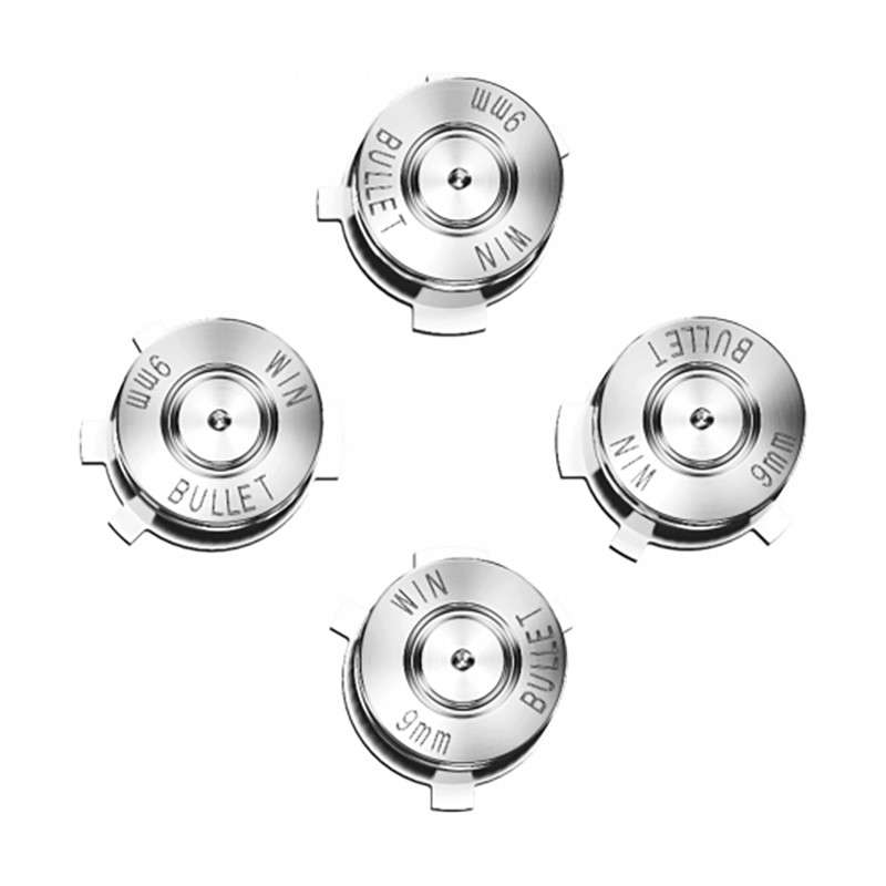 PS5 Dualsense Controller Metal ABXY Bullet Buttons SILVER