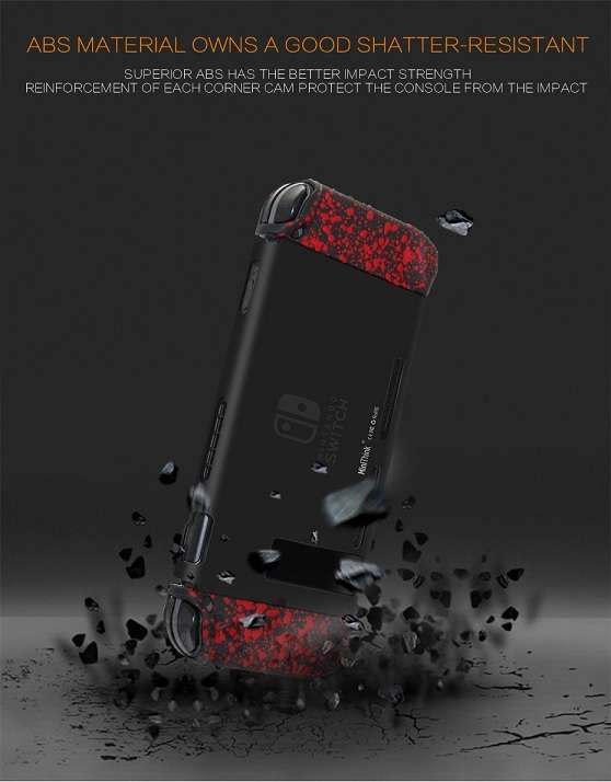 NS Switch Joy-con Controller Minithink 3in1 Textured Red Protective Case