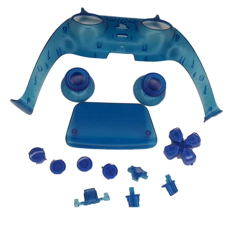 PS5 Dualsense Controller Plastic Trim with Button set Clear Blue