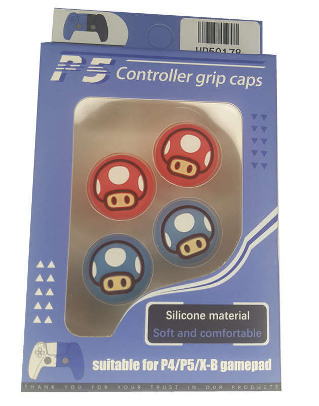 PS5 Dualsense Ccontroller Thumbcaps Red AND Blue Toad Set