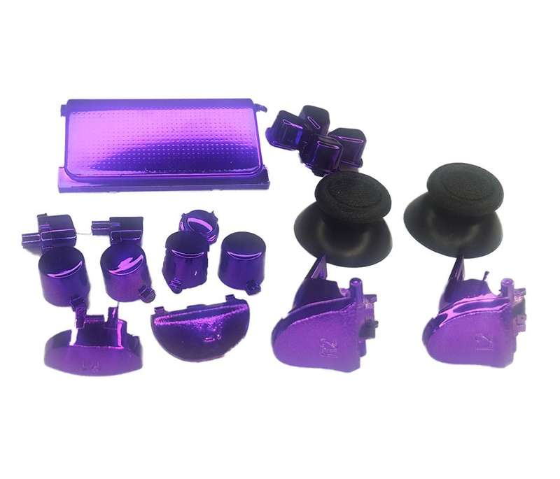 Dualshock 4 DS4 V2 Controller Button Delux Set Chrome Purple Rose