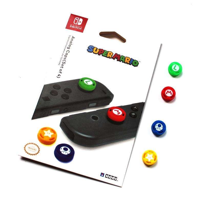 NS Switch Joy-con Thumb Grips Silicone Rubber 4X Set Mario
