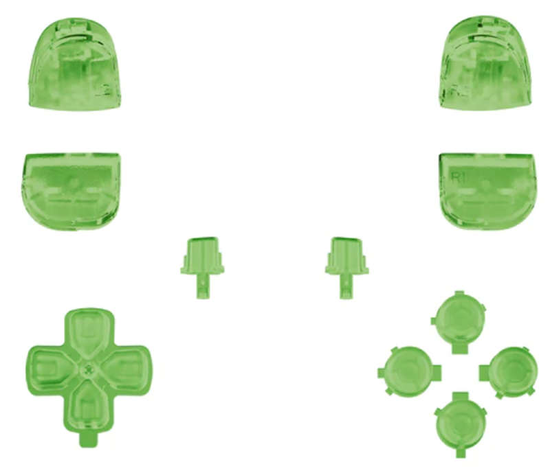 PS5 Dualsense Controller Full Button Set Clear Green BDM-020