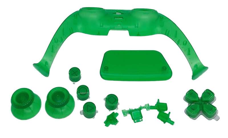 PS5 Dualsense Controller Plastic Trim with Button set Clear Green