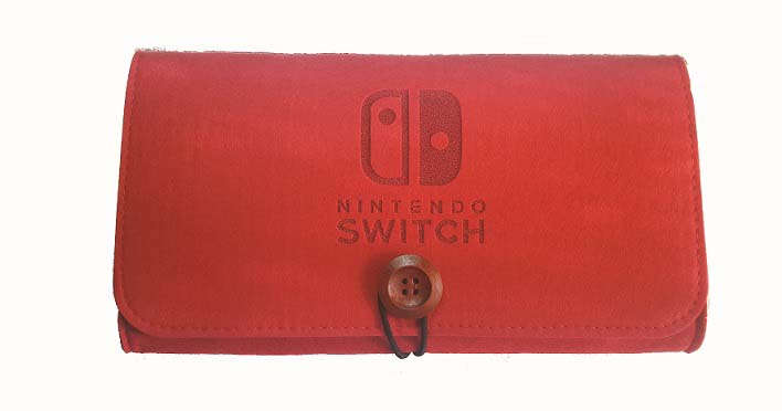 Nintendo Switch Slim Protector Pouch with 5 Games Memory Card Holders Red