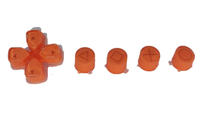 PS5 Dualsense Controller Button Set Glossy Clear Orange