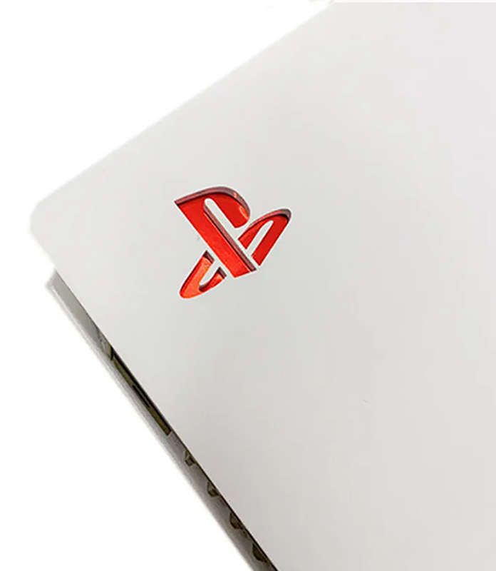 PS5 Console Logo Skin Sticker Electoplate Red
