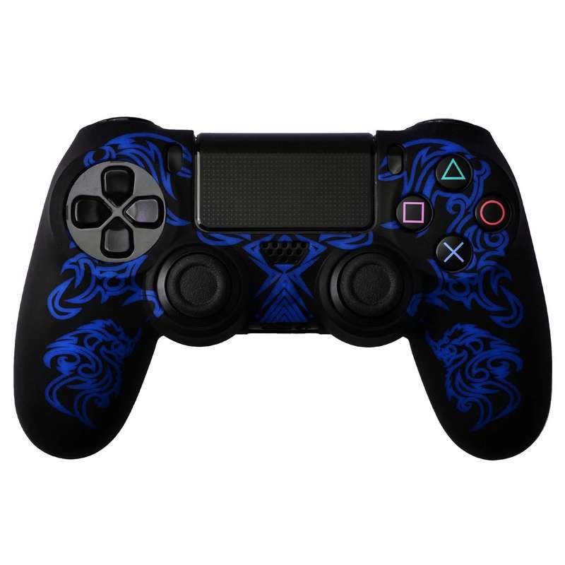 Ps4 Dualshock 4 Protection Series Silicon Skin Dragon Pattern Black / Blue