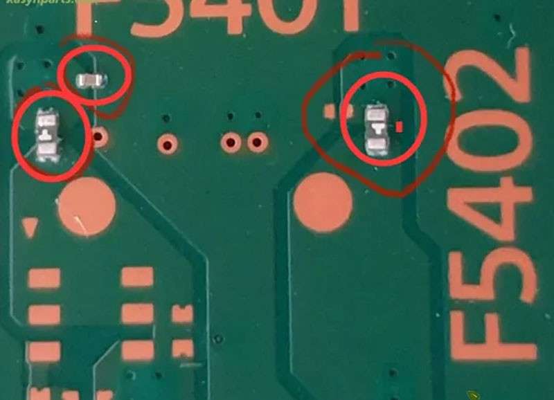 PS5 Motherboard EDM-020 F5401 F5402 Capacitor Fuse Set