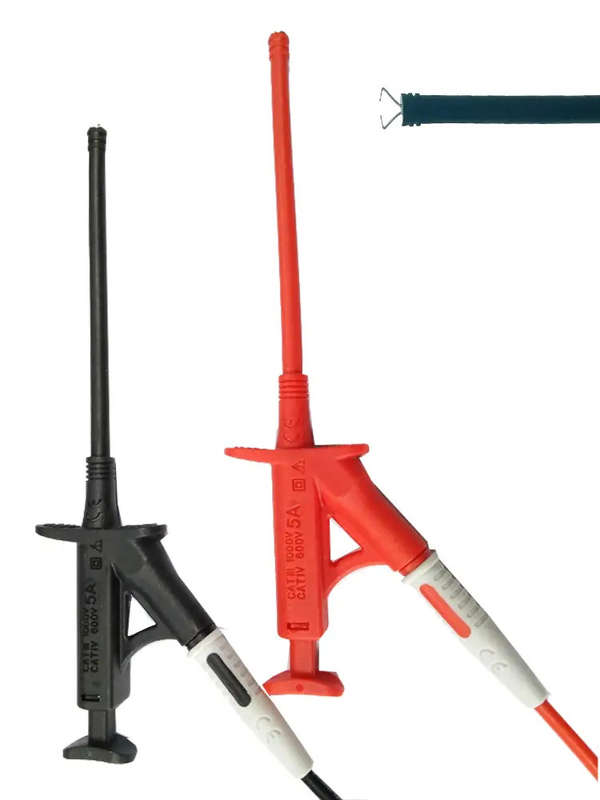 Digital Multimeter Flexible Test Leads With Spring Loaded Grabber Hook