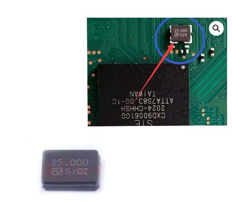 PS5 SLIM Board 25.000SMD Passive CeramicCrystal Oscillator