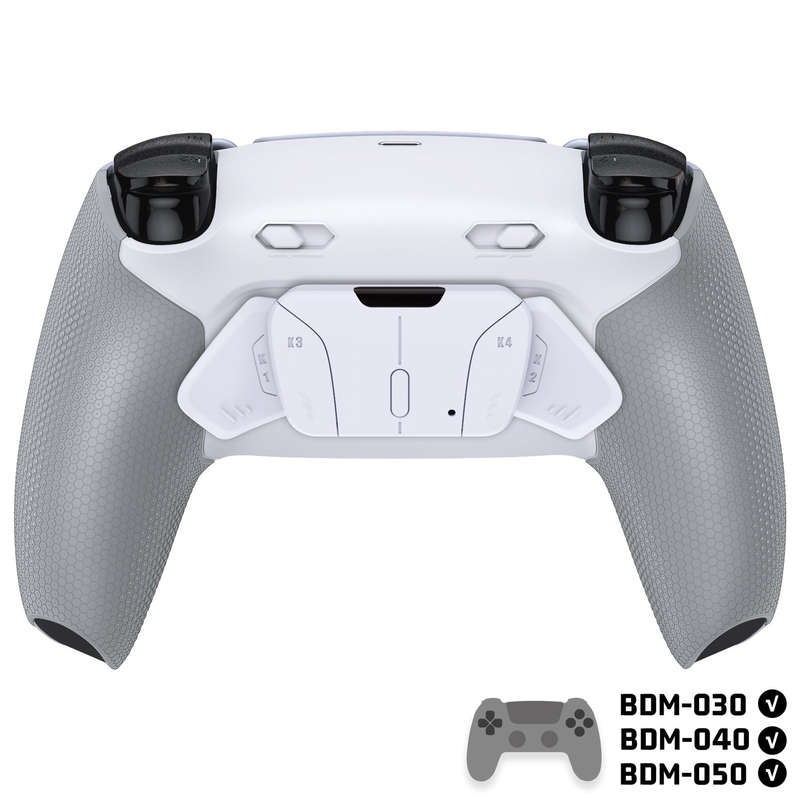 Ps5 Dualsense Controller NEW Plus MAX Edition Back Button Mod Kit Rise4 Rubberized White for BDM-...