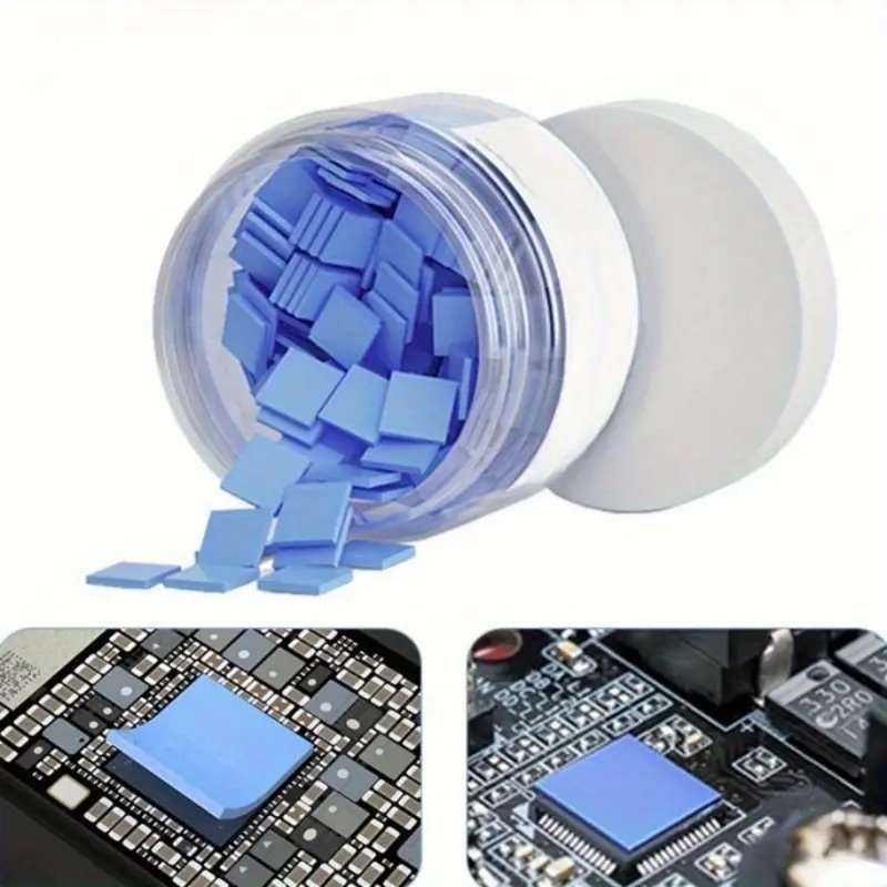 100pcs Blue Silicon Conductive Thermal Pads 10x10x1mm