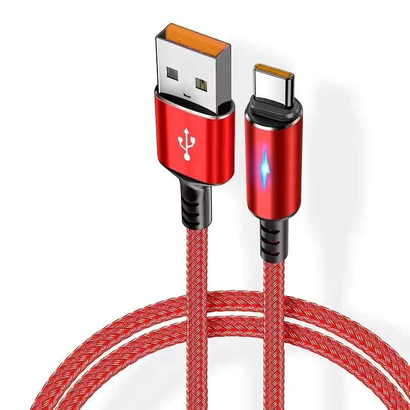Braided USB Type-C Charging Cable 1M Red