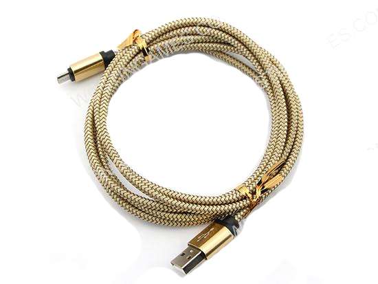 PS4 XBOX ONE 2m Braided Micro USB 2A Data Sync Charge Cable Gold