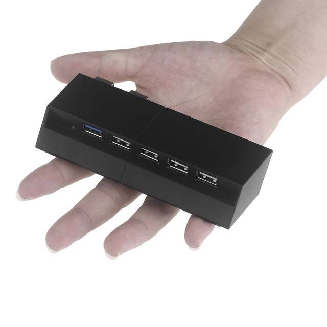 PS4 Playstation 4 Console 5-in-1 USB HUB Black