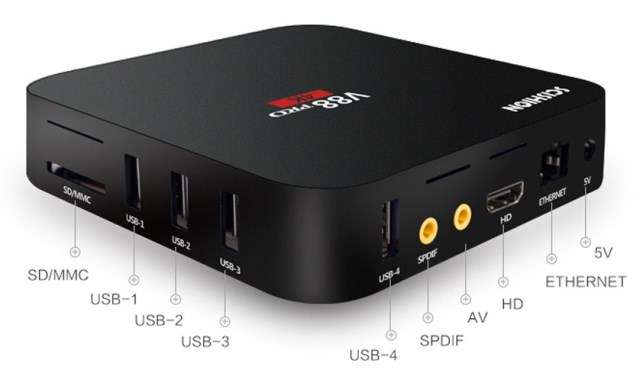 SCISHION V88 PRO TV Box Amlogic S905X Quad Core BLACK