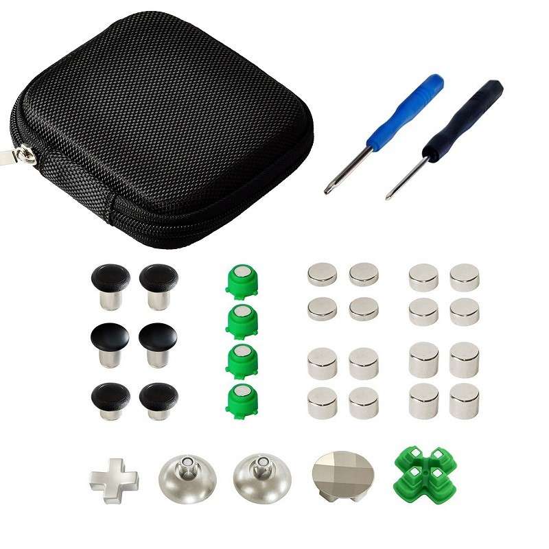 Ps4 Slim / Pro Dualshock 4 Controller 31 In 1 Custom Thumbstick Joystick D-Pad Abxy Bullet Set Wi...
