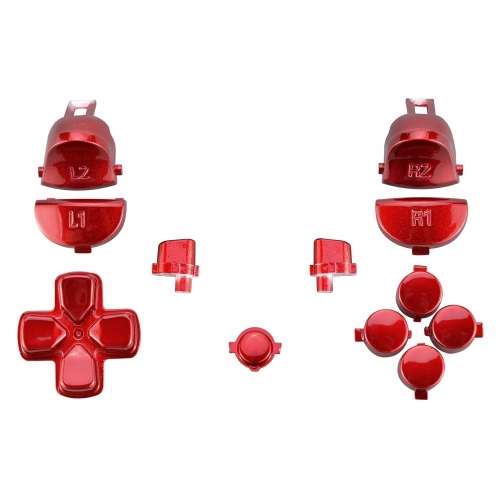 Dualshock 4 DS4 V2 Controller Button Set Polished Red