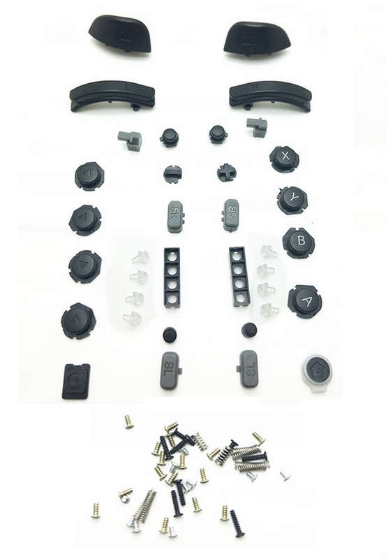 Nintendo Switch L R Joycon Controller Complete Key Button with Screws Set Black