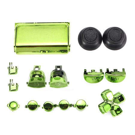 Dualshock 4 DS4 V2 Controller Button Delux Set Chrome Green