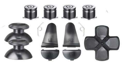 PS4 slim/Pro Controller Metal Analog D-Pad ABXY R1L1 + r2l2 11Pcs Button Set Gun Grey