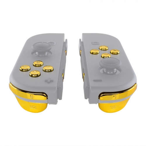 NS JoyCon Chrome 16 piece Button Kit Glossy Chrome Gold