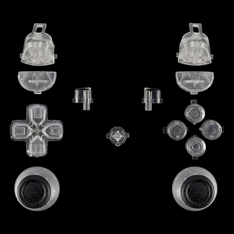 Dualshock 4 DS4 V2 Controller Button Set with Thumbsticks Transparent Clear