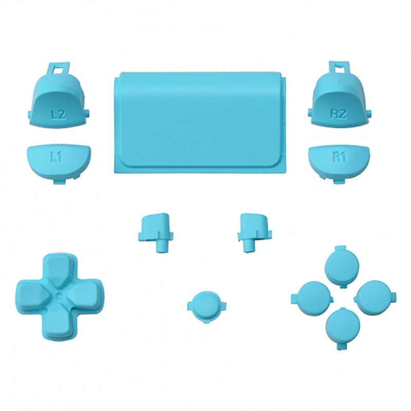 Dualshock 4 DS4 V2 Controller Button Set Soft Touch Heaven Blue with Touchpad Cover