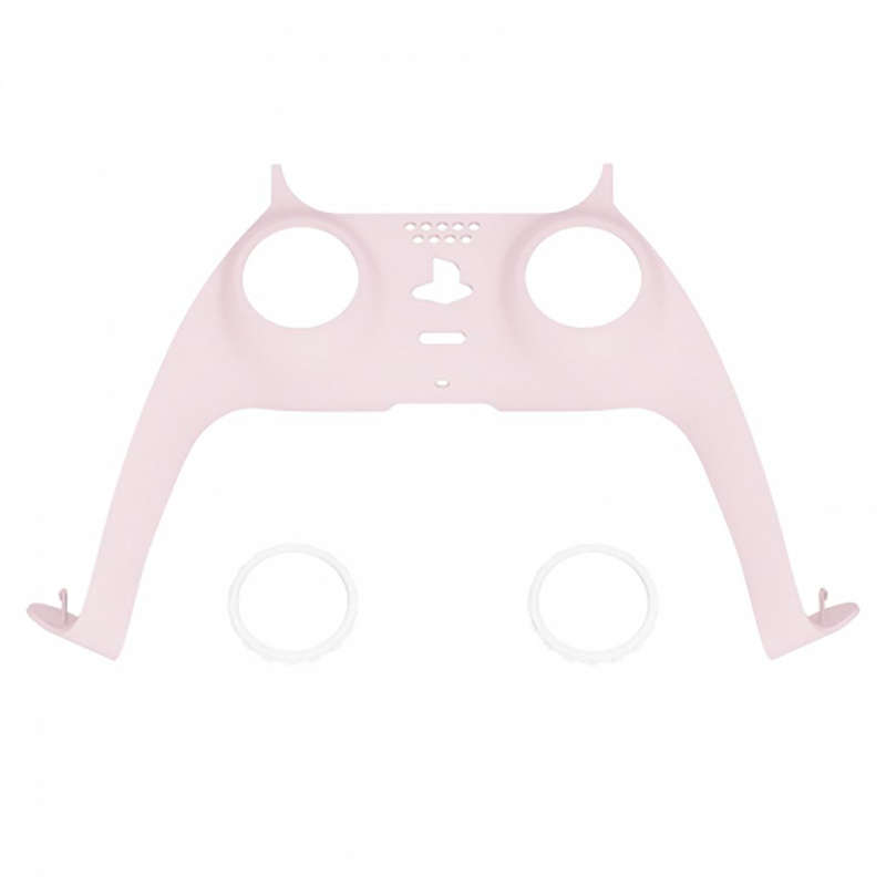 PS5 Dualsense Controller Plastic Trim with Accent Rings Soft Touch Sakura Pink