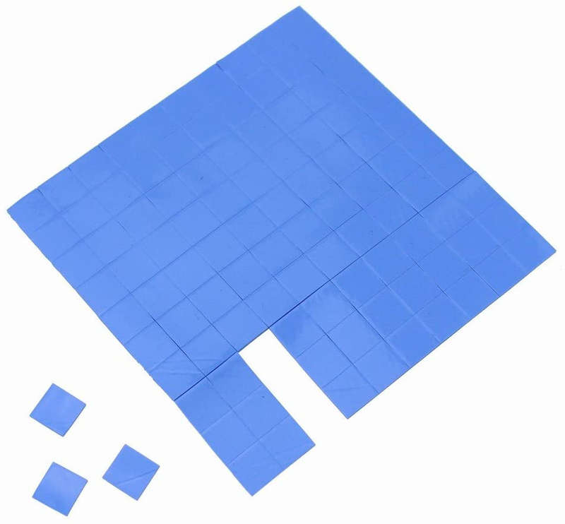 96pcs Blue GPU CPU Heatsink Cooling Conductive silicon Pad thermal pads 10x10x2mm