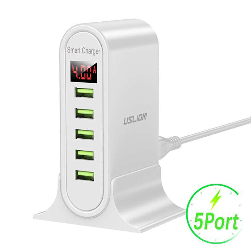 5 Port Smart Usb Charger White