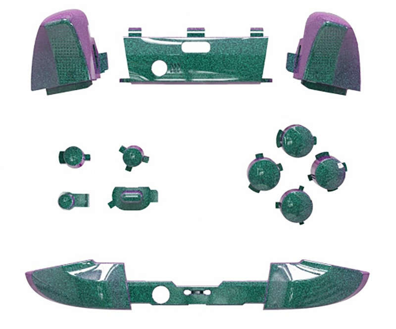 Xbox Elite V2 Controller Full Button Set Glossy Chameleon Green Purple