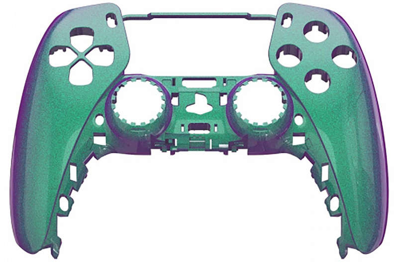 PS5 Dualsense Controller Front Shell With Touchpad Gloss Chameleon Green Purple