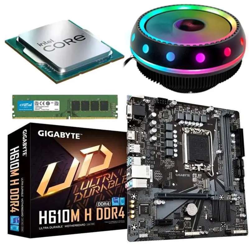 i3-13100, 16GB RAM, UFO CPU FAN, H610M-H Motherboard Combo