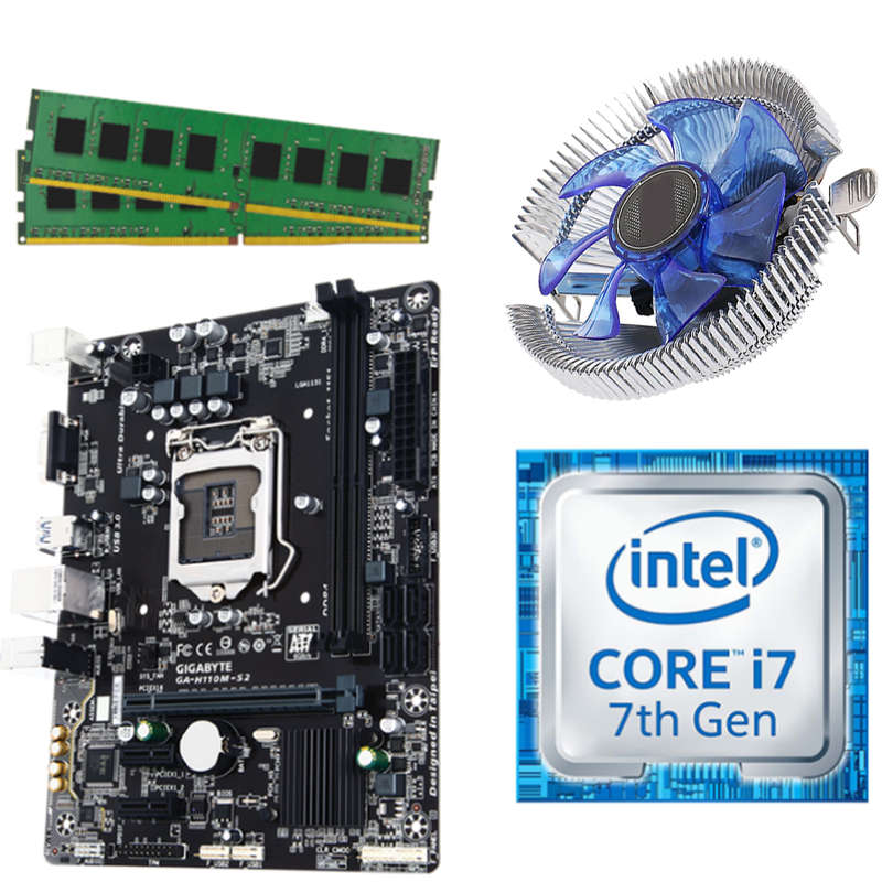 i7-7700 CPU, 16GB RAM, Blue LED CPU FAN, H110 Motherboard Combo